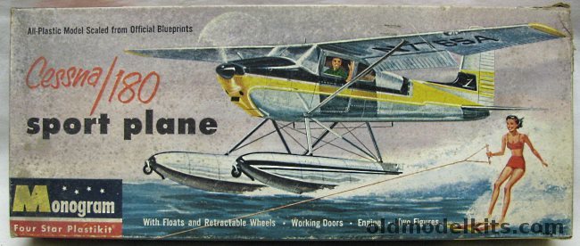Monogram 1/41 Cessna 180 Sport Plane with Floats, PA26-98 plastic model kit